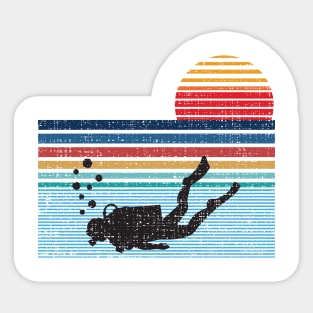 Vintage Retro Scuba Diving Gifts For Scuba Diver Sticker